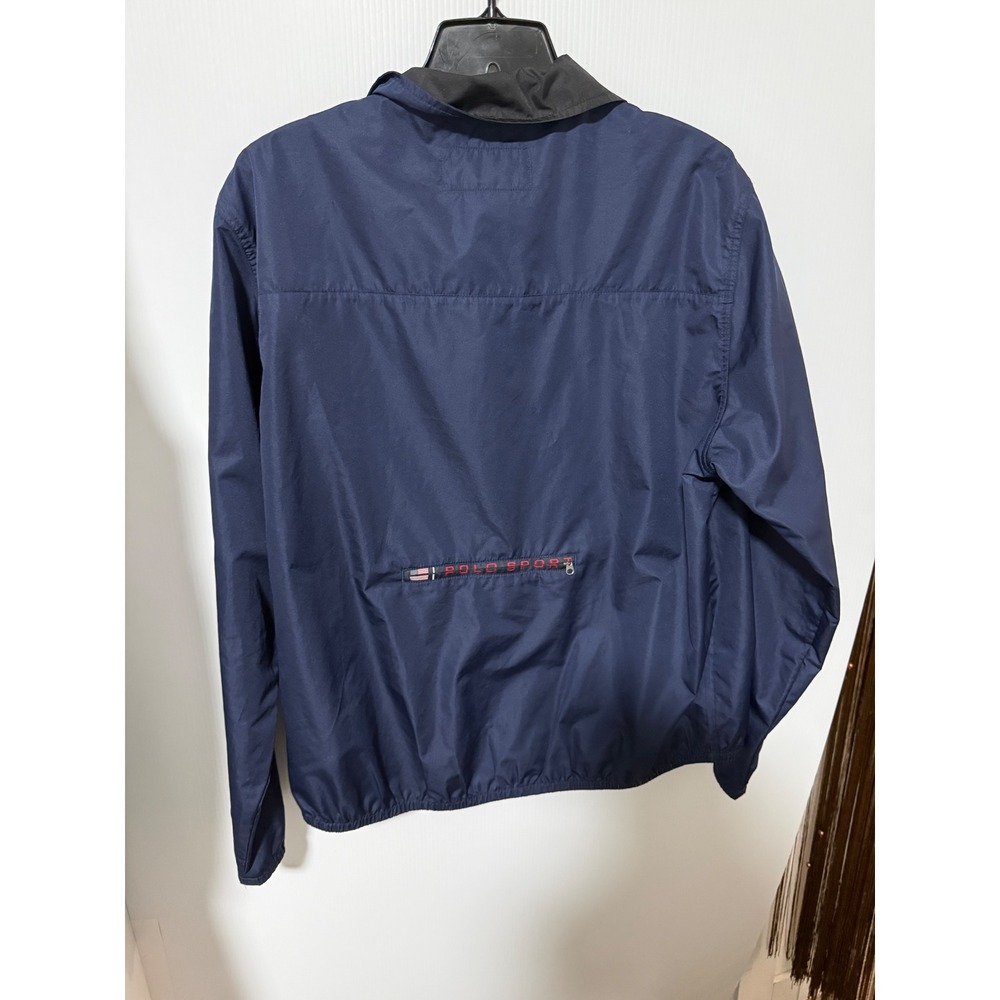 Polo Sport Ralph Lauren Mens Navy Blue Windbreaker Jacket Logo Size M - Picture 6 of 6